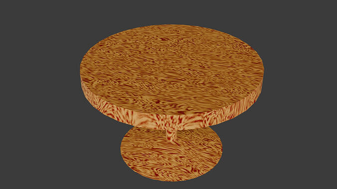 Wooden Round Table  Free 3D model
