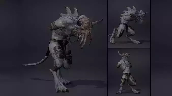 Obsidianmoon NoArms Low-poly 3D model
