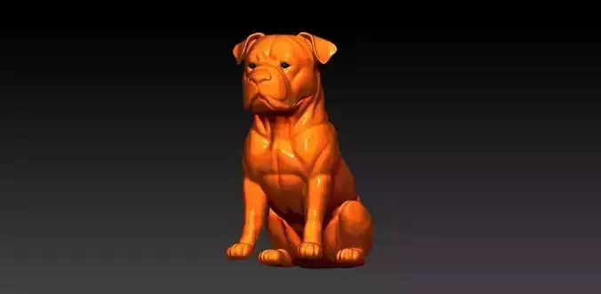 Pitbull Dog 3D Model - Ready for 3D Printing