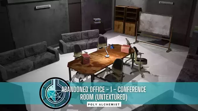 Abandoned Office Asset Pack - 1 - Conference Room - Textured