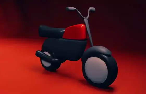 Bike low poly 3d model Low-poly 3D model_0