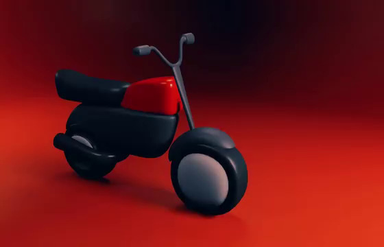 Bike low poly 3d model Low-poly 3D model_1
