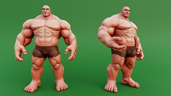 Stylized Huge Giant Man Anatomy Game Films Low-poly 3D model