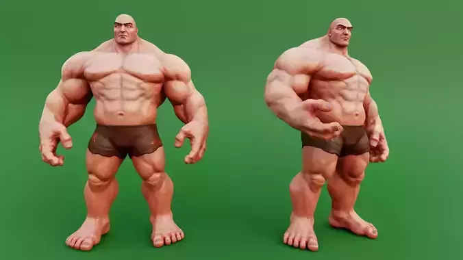 Stylized Huge Giant Man Anatomy Game Films Low-poly 3D model