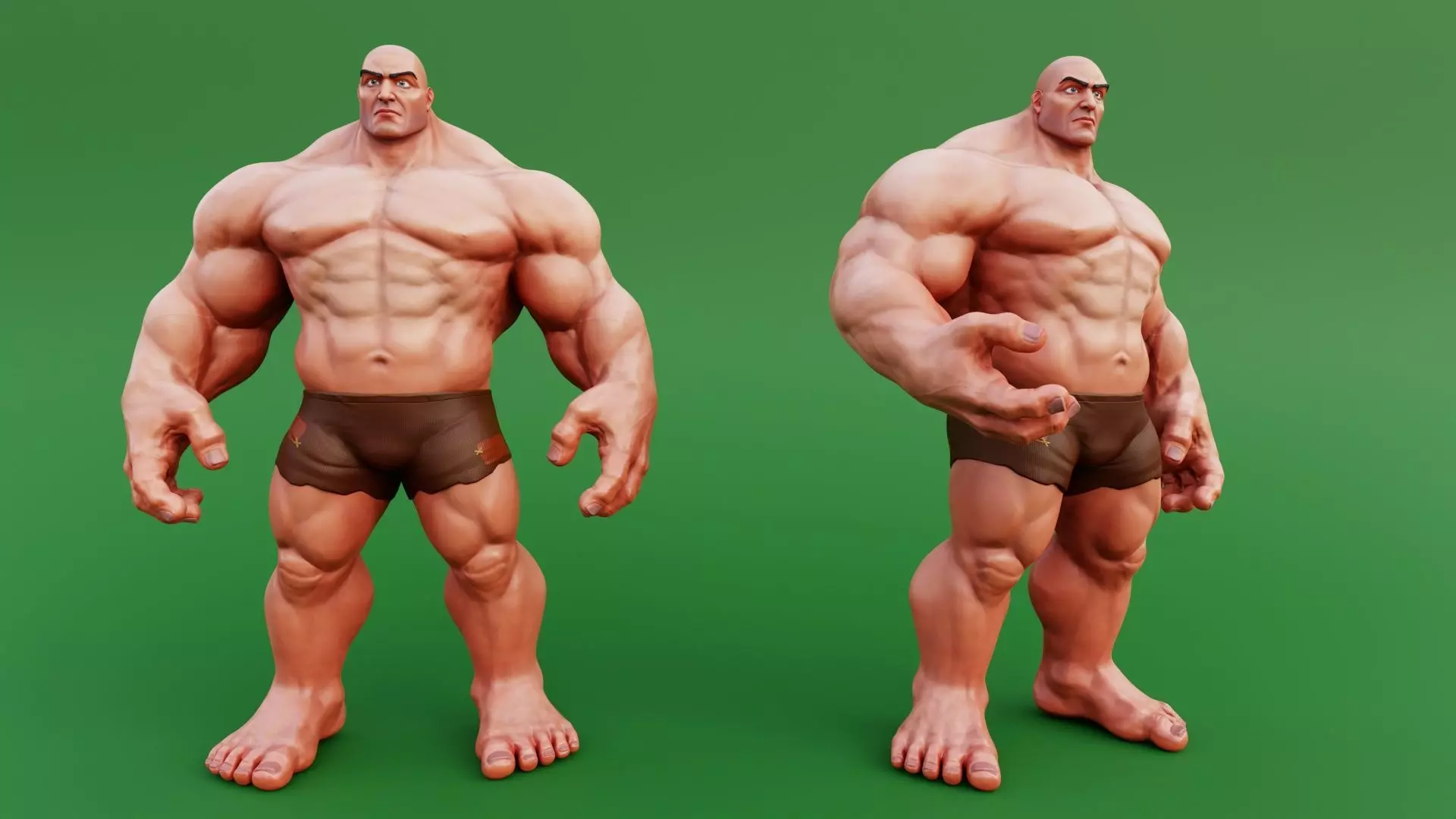 Stylized Huge Giant Man Anatomy Game Films Low-poly 3D model_0
