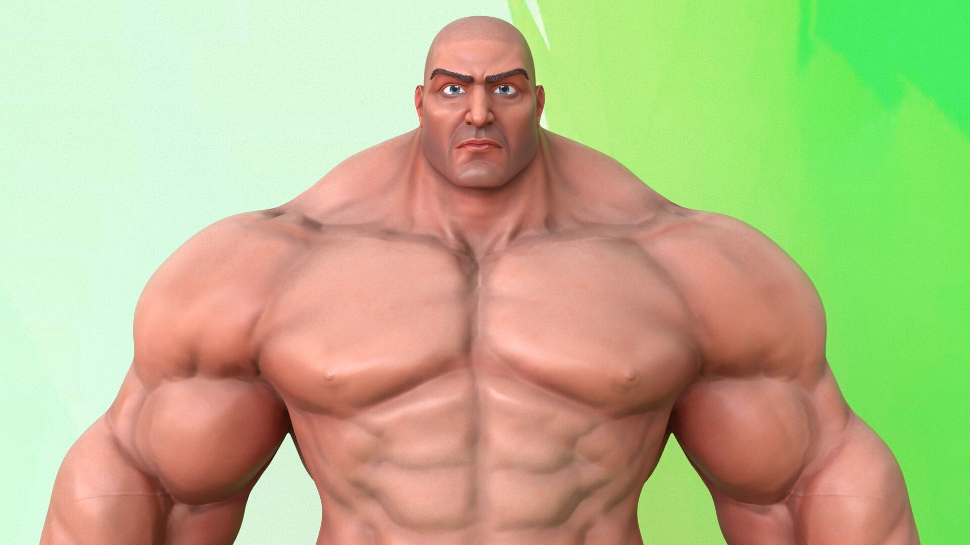 Stylized Huge Giant Man Anatomy Game Films Low-poly 3D model_8
