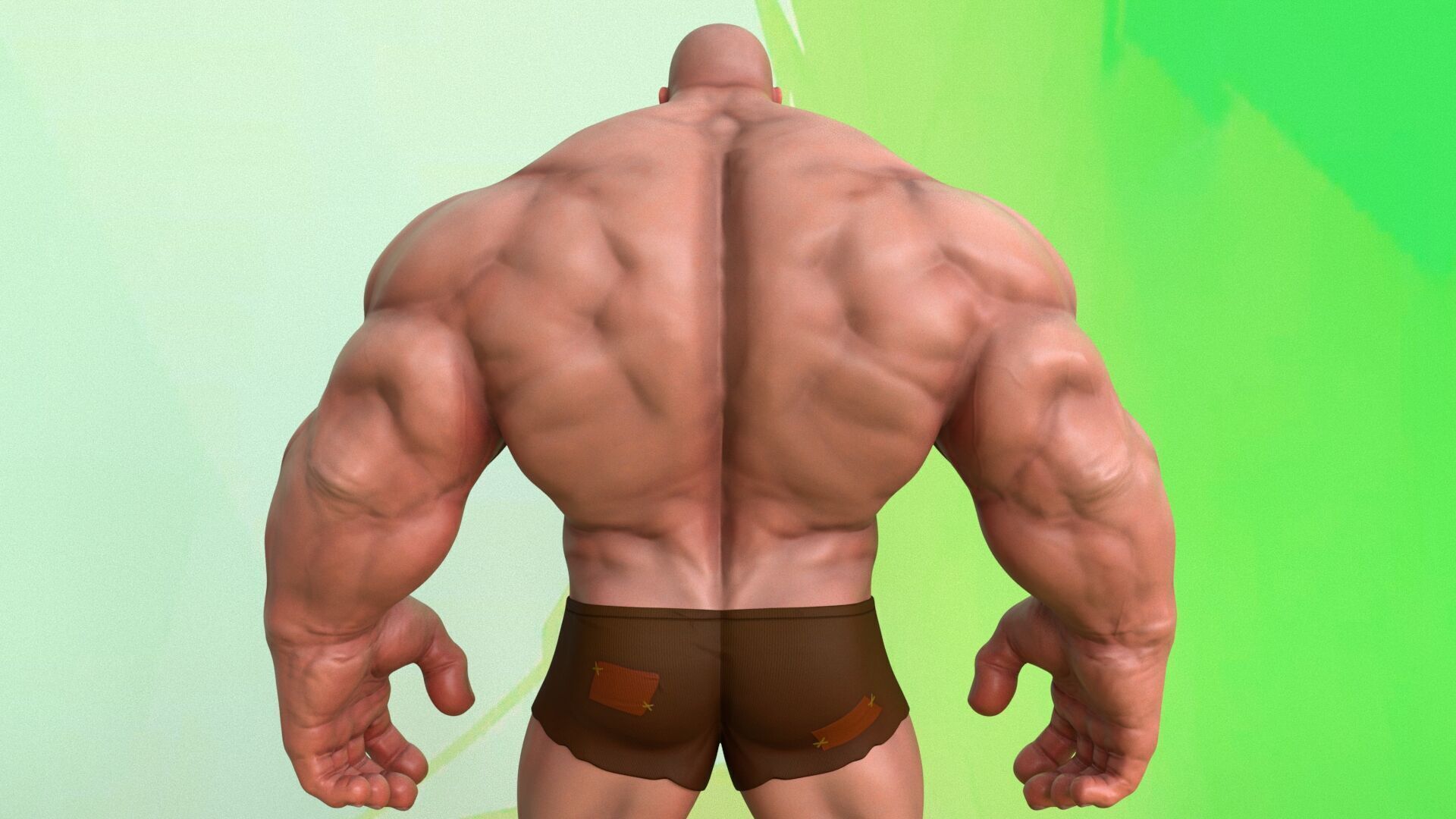 Stylized Huge Giant Man Anatomy Game Films Low-poly 3D model_9