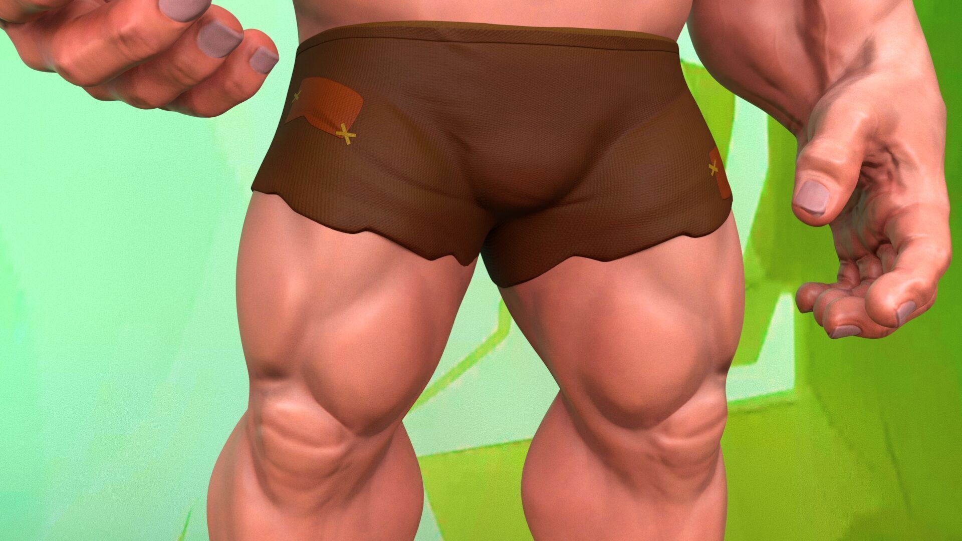 Stylized Huge Giant Man Anatomy Game Films Low-poly 3D model_13