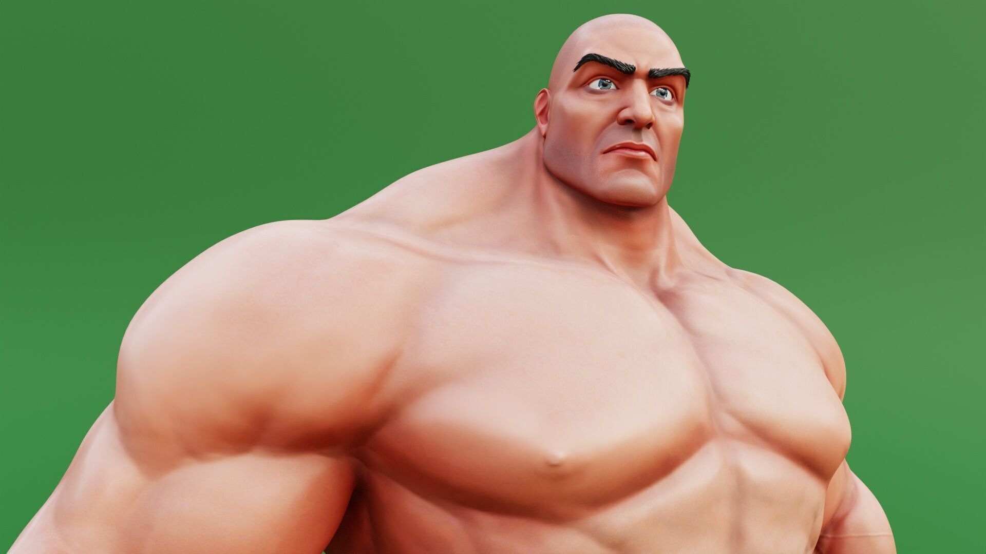 Stylized Huge Giant Man Anatomy Game Films Low-poly 3D model_10