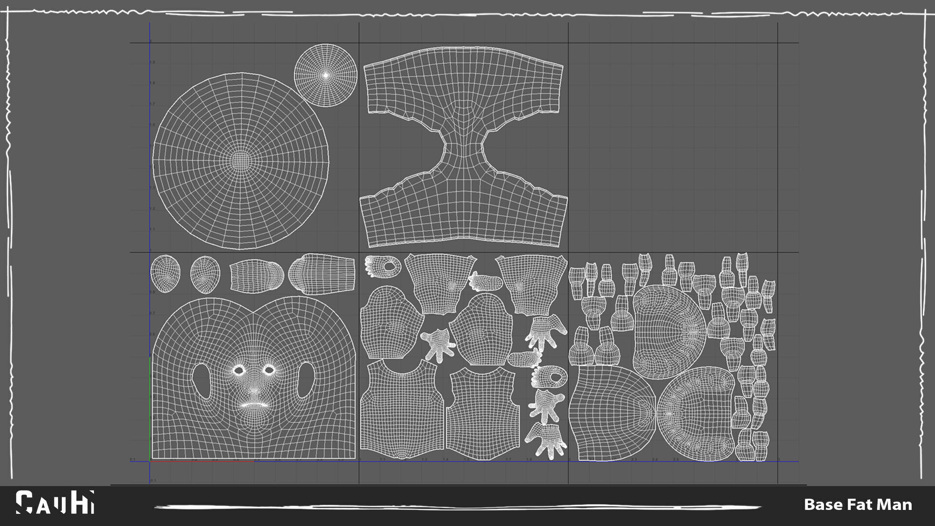 Stylized Huge Giant Man Anatomy Game Films Low-poly 3D model_17