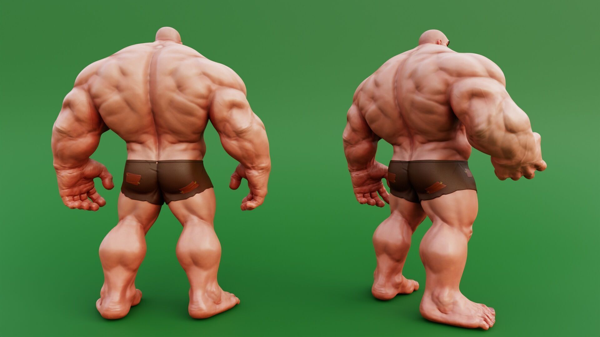 Stylized Huge Giant Man Anatomy Game Films Low-poly 3D model_4
