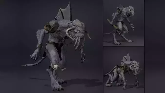 Obsidianmoon Furry Low-poly 3D model
