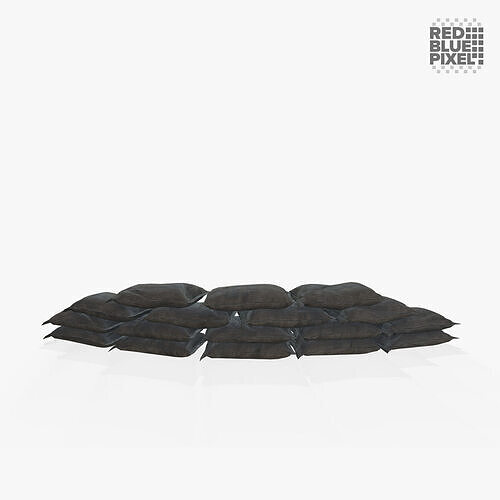 Sack Barricade Low-poly 3D model