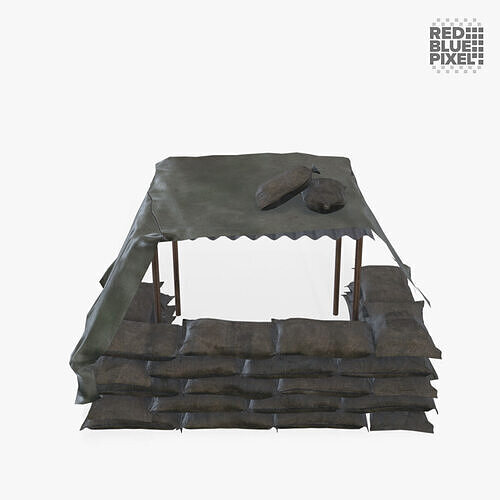 Sack Barricade Low-poly 3D model