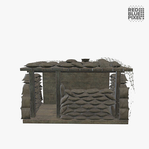 Sack Barricade Low-poly 3D model