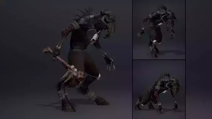Obsidian Barbarian Damaged