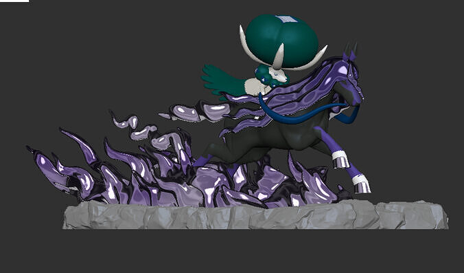 Calyrex Shadow Rider Regal Shadow Pose Fanart STL 3D print model