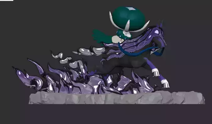 Calyrex Shadow Rider Regal Shadow Pose Fanart STL