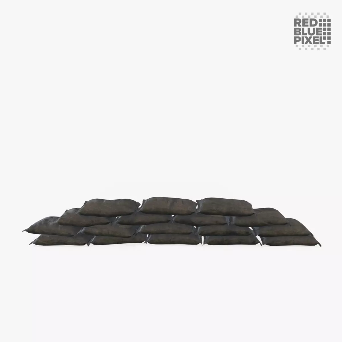 Sack Barricade Low-poly 3D model_0