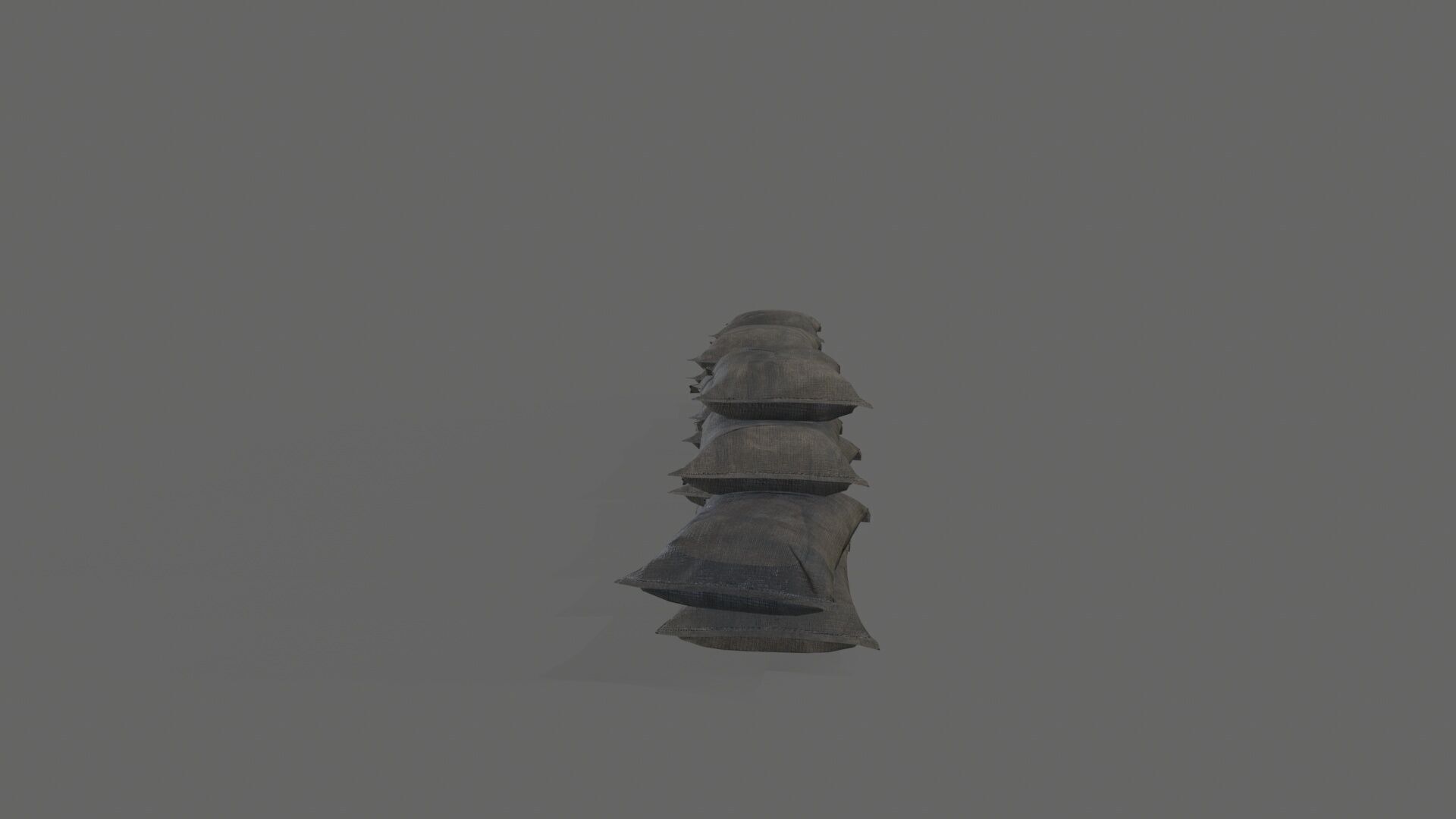 Sack Barricade Low-poly 3D model_5