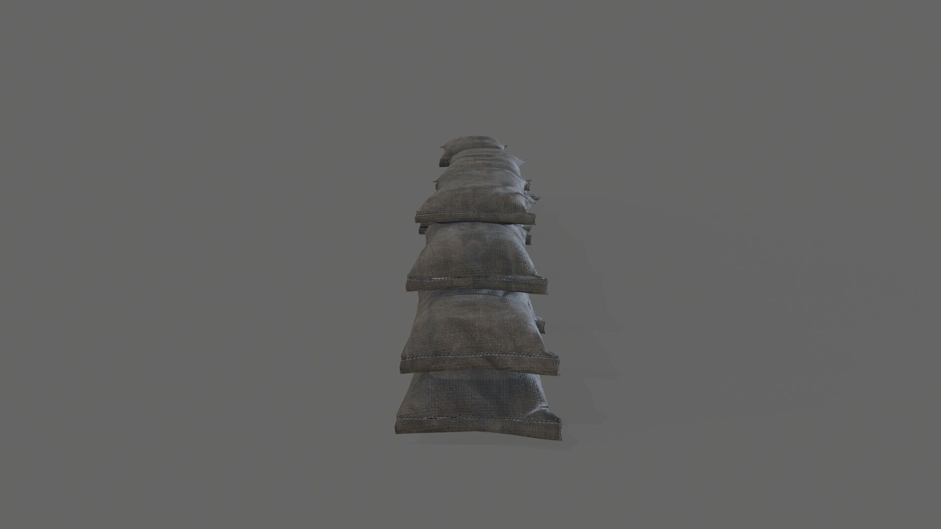 Sack Barricade Low-poly 3D model_4