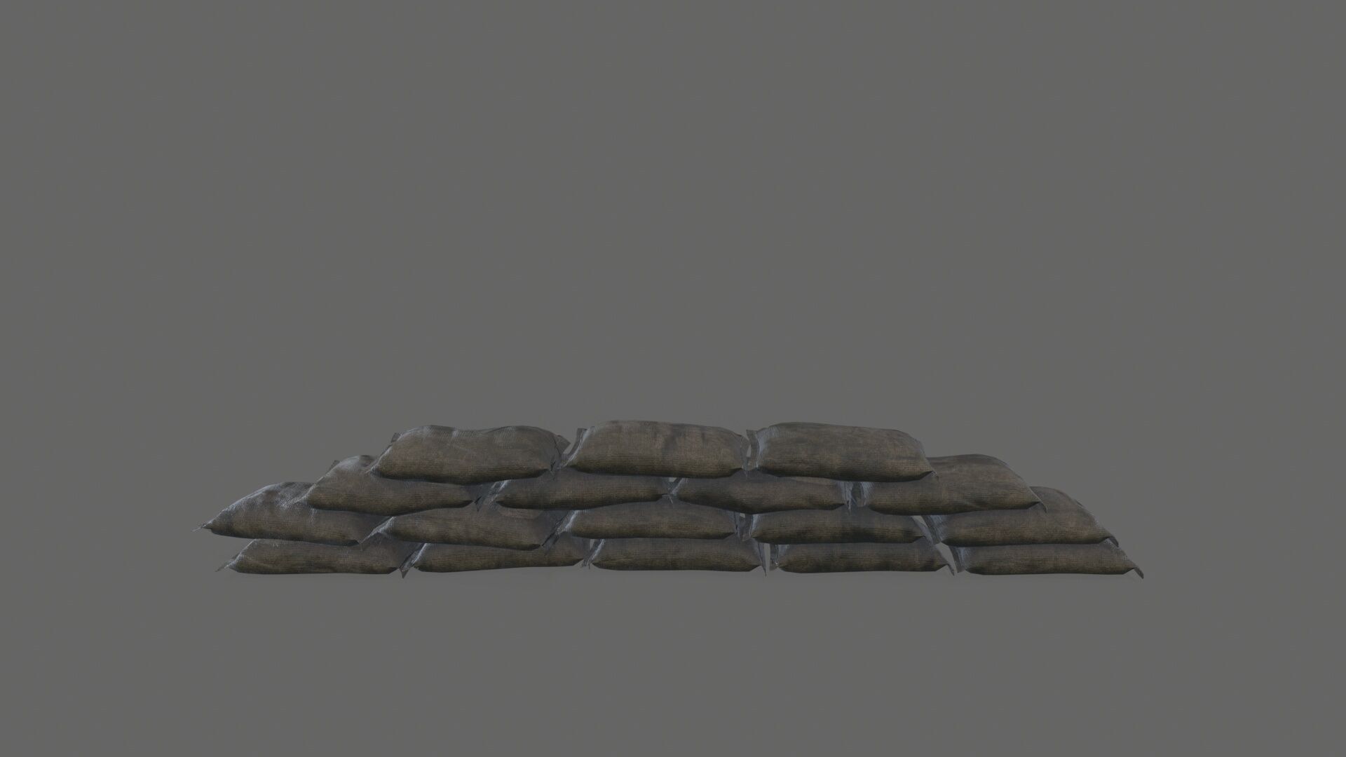 Sack Barricade Low-poly 3D model_2