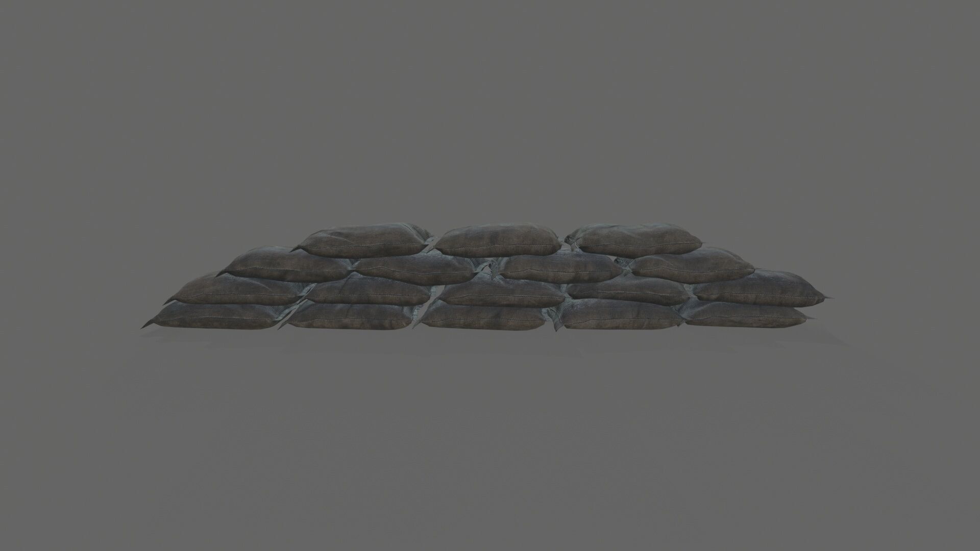 Sack Barricade Low-poly 3D model_3