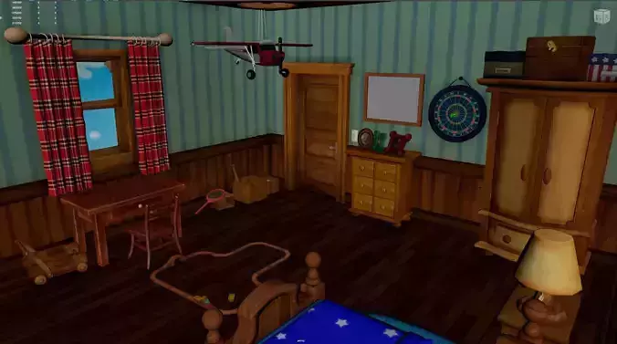 cartoon childroom bedroom