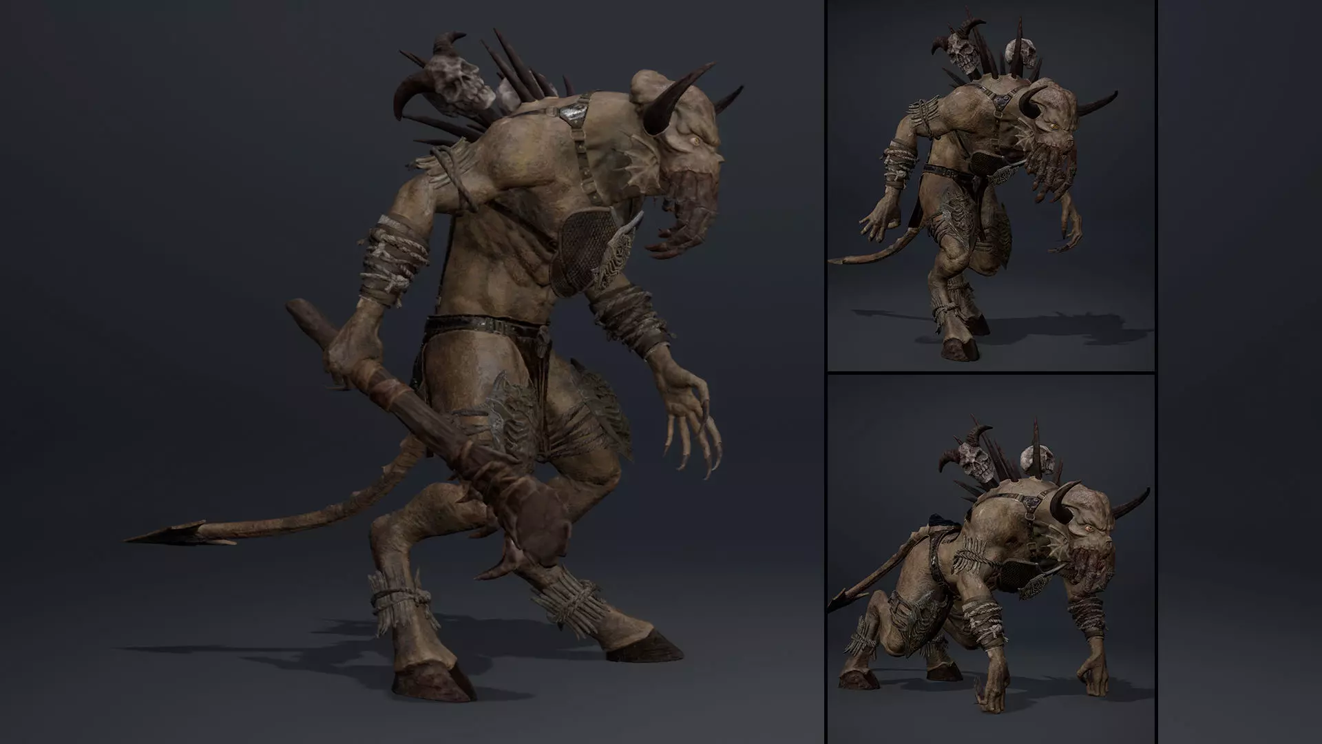 Obsidian Barbarian Arm2 Brutal Low-poly 3D model