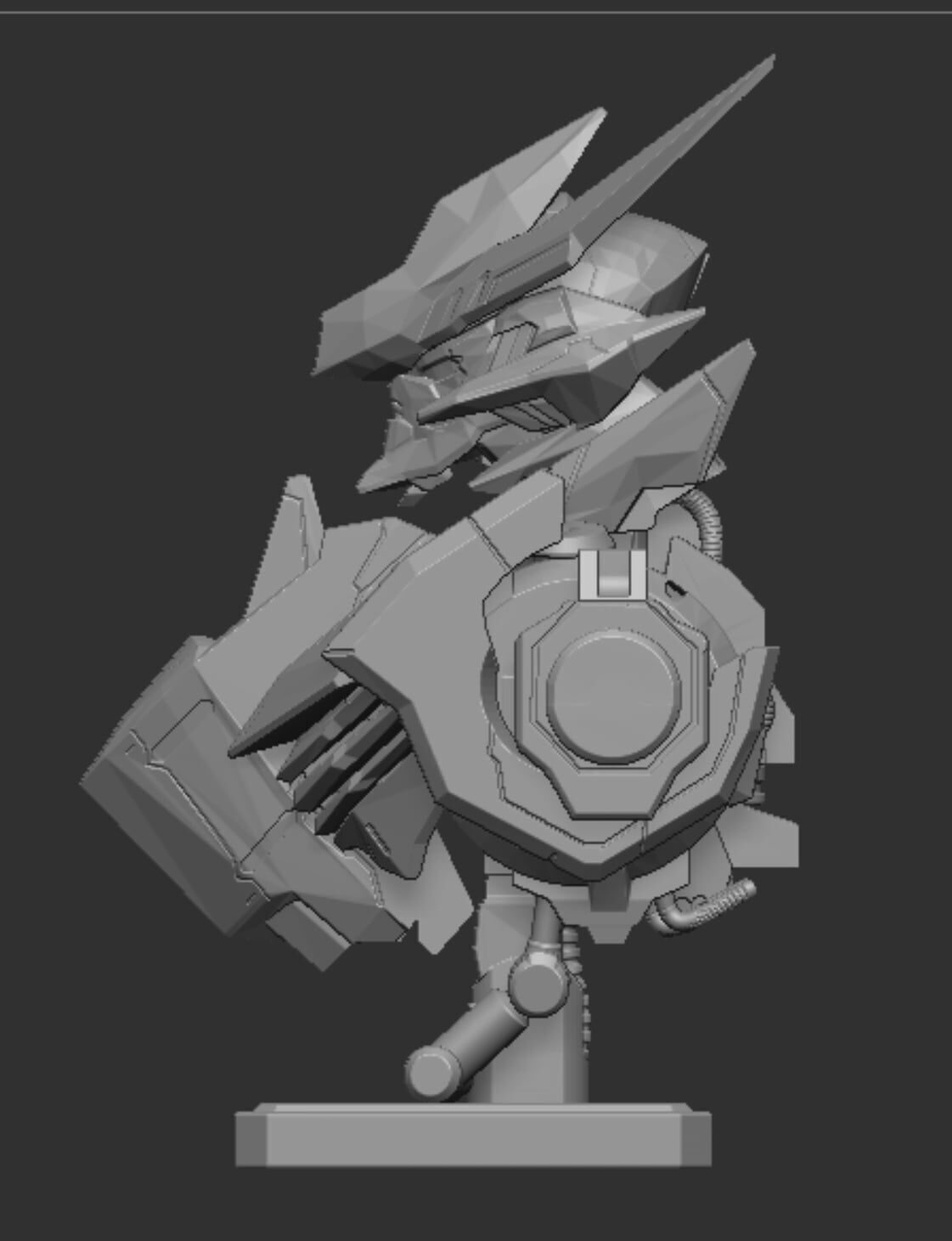 Gundam Barbatos Lupus Rex Bust 3D print model_7