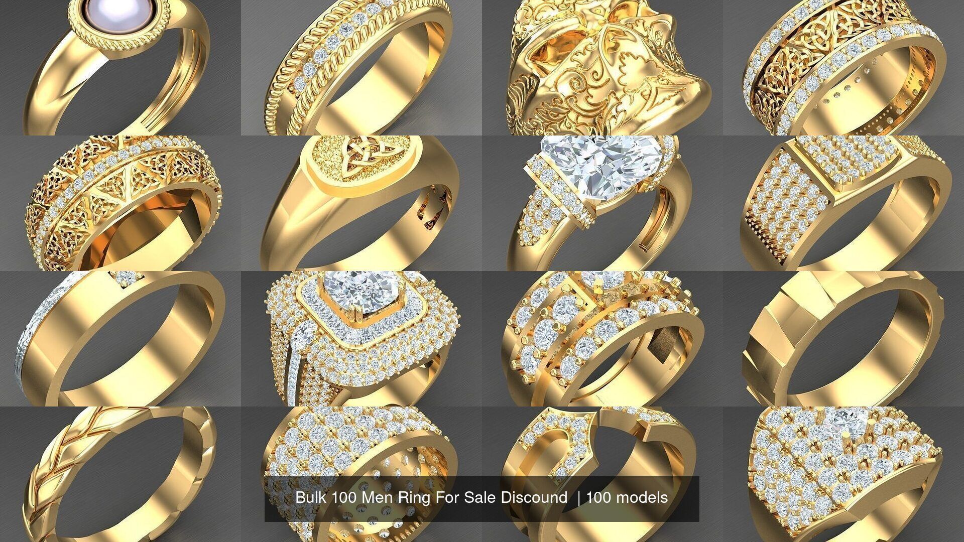 Bulk 100 Men Ring For Sale Discound 2MRXXX 3D Model Collection_3