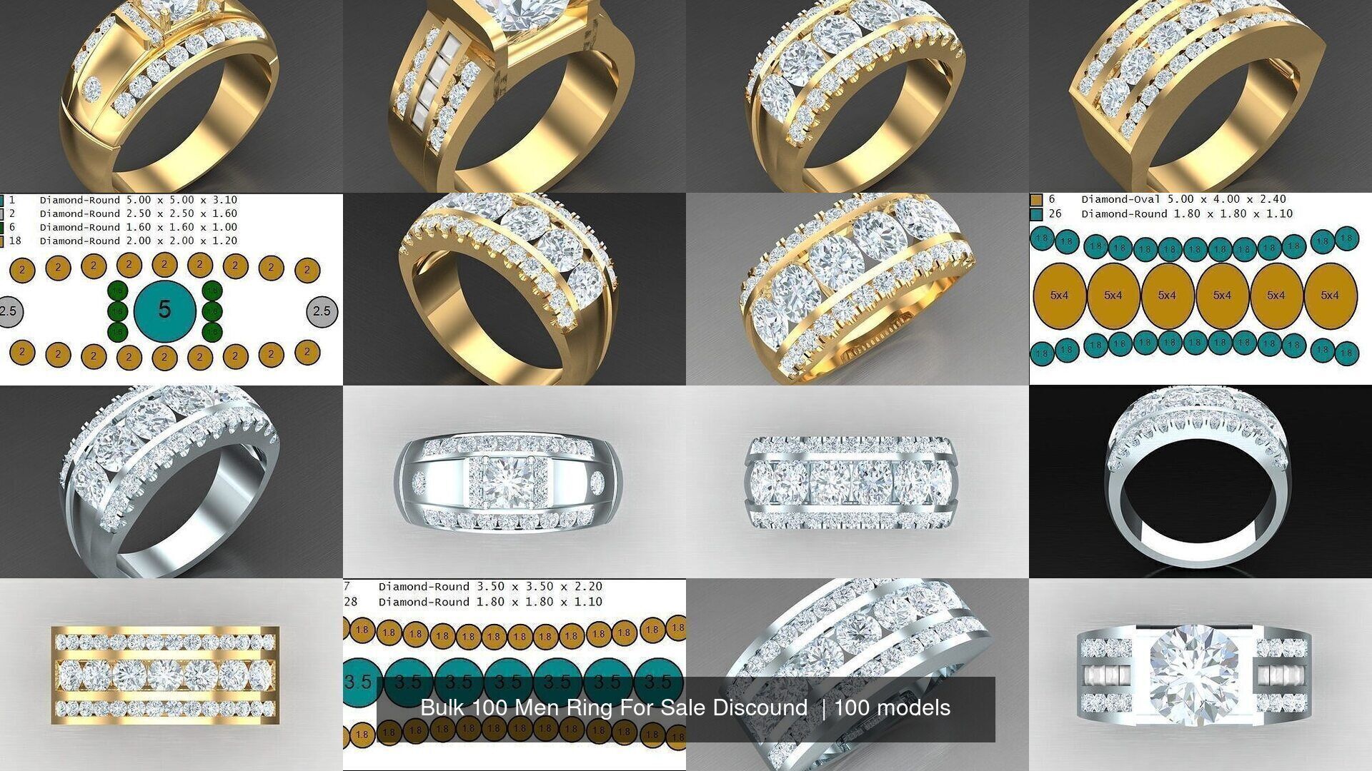 Bulk 100 Men Ring For Sale Discound 2MRXXX 3D Model Collection_6