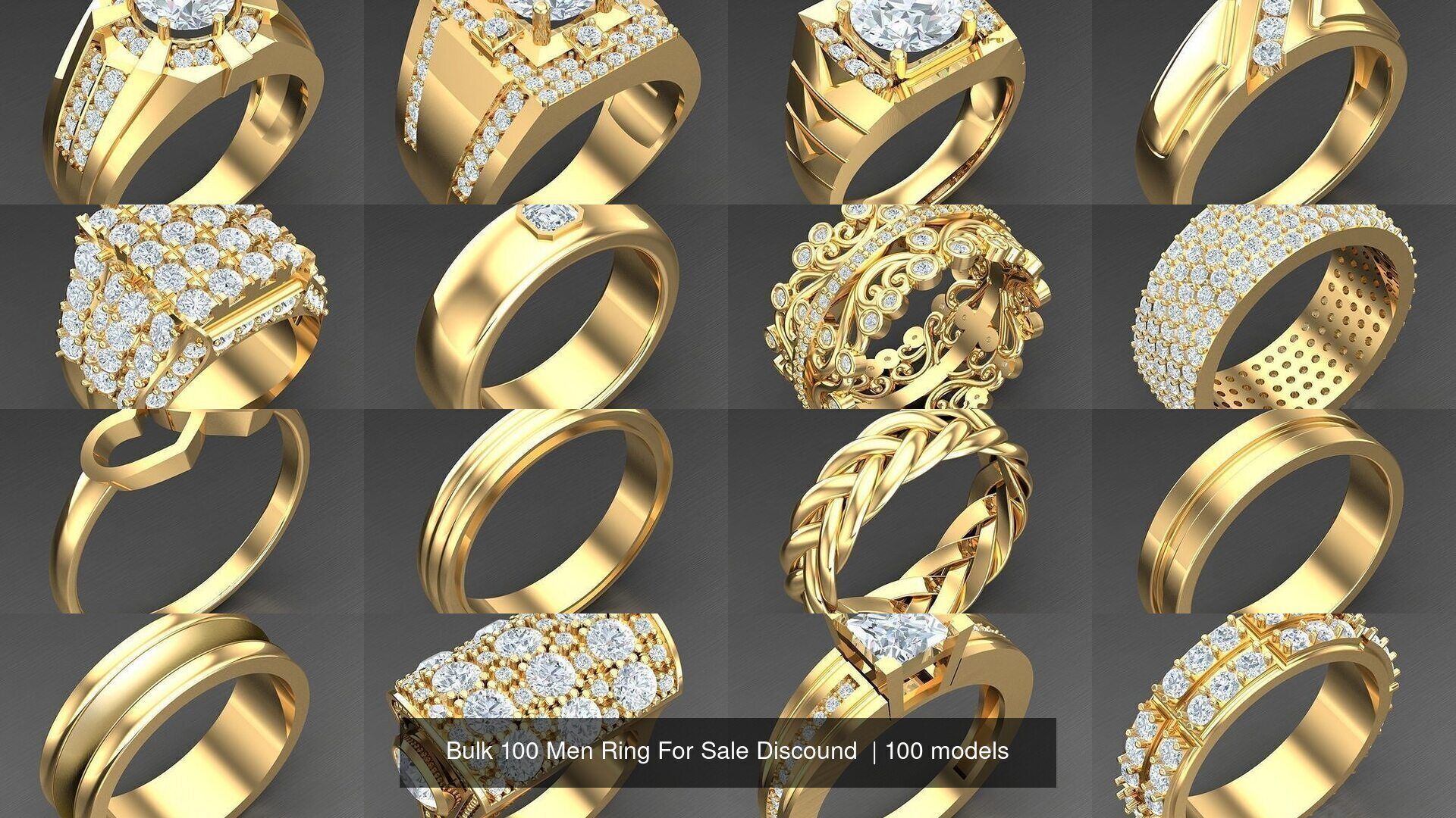 Bulk 100 Men Ring For Sale Discound 2MRXXX 3D Model Collection_1
