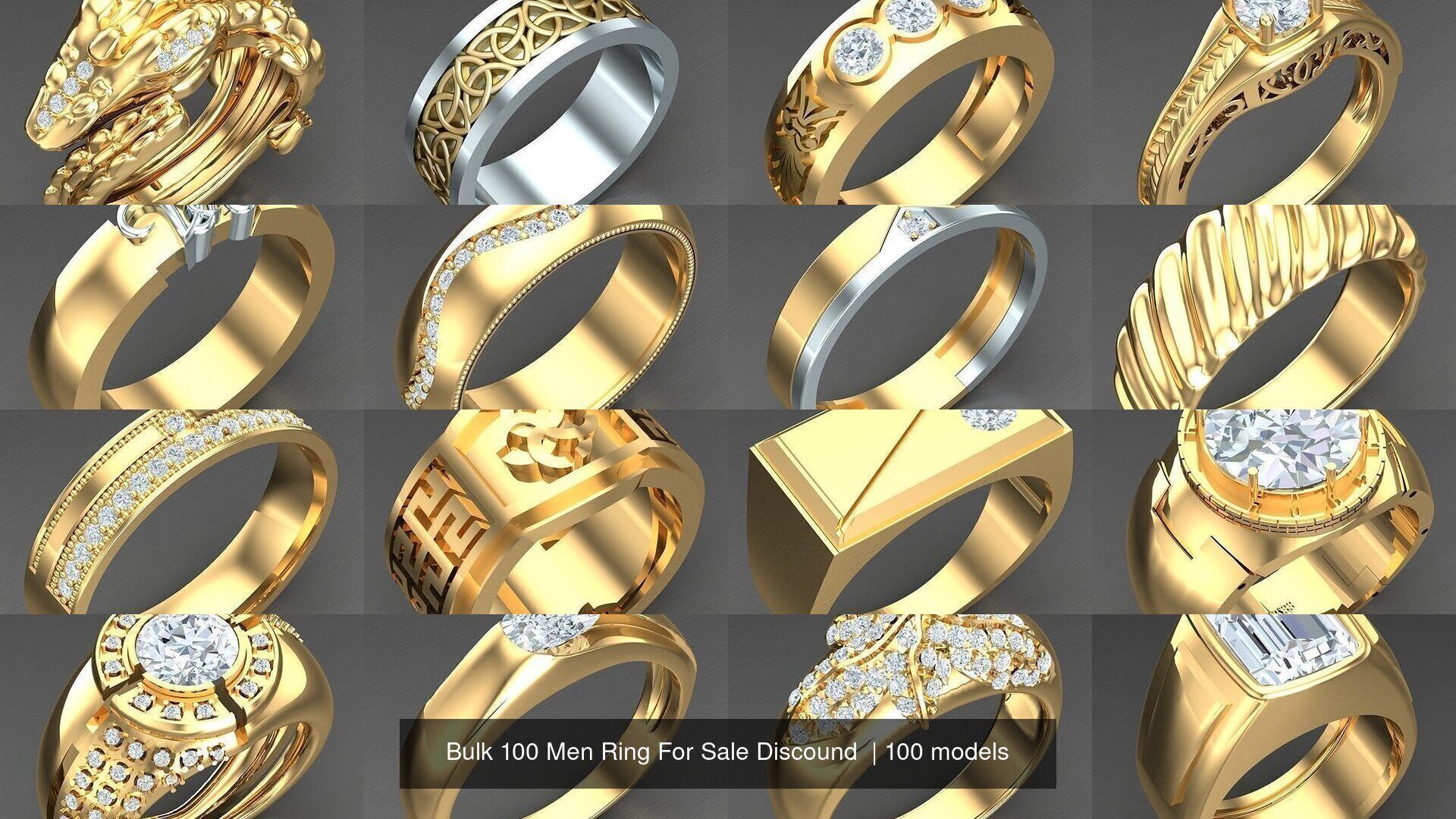 Bulk 100 Men Ring For Sale Discound 2MRXXX 3D Model Collection_2