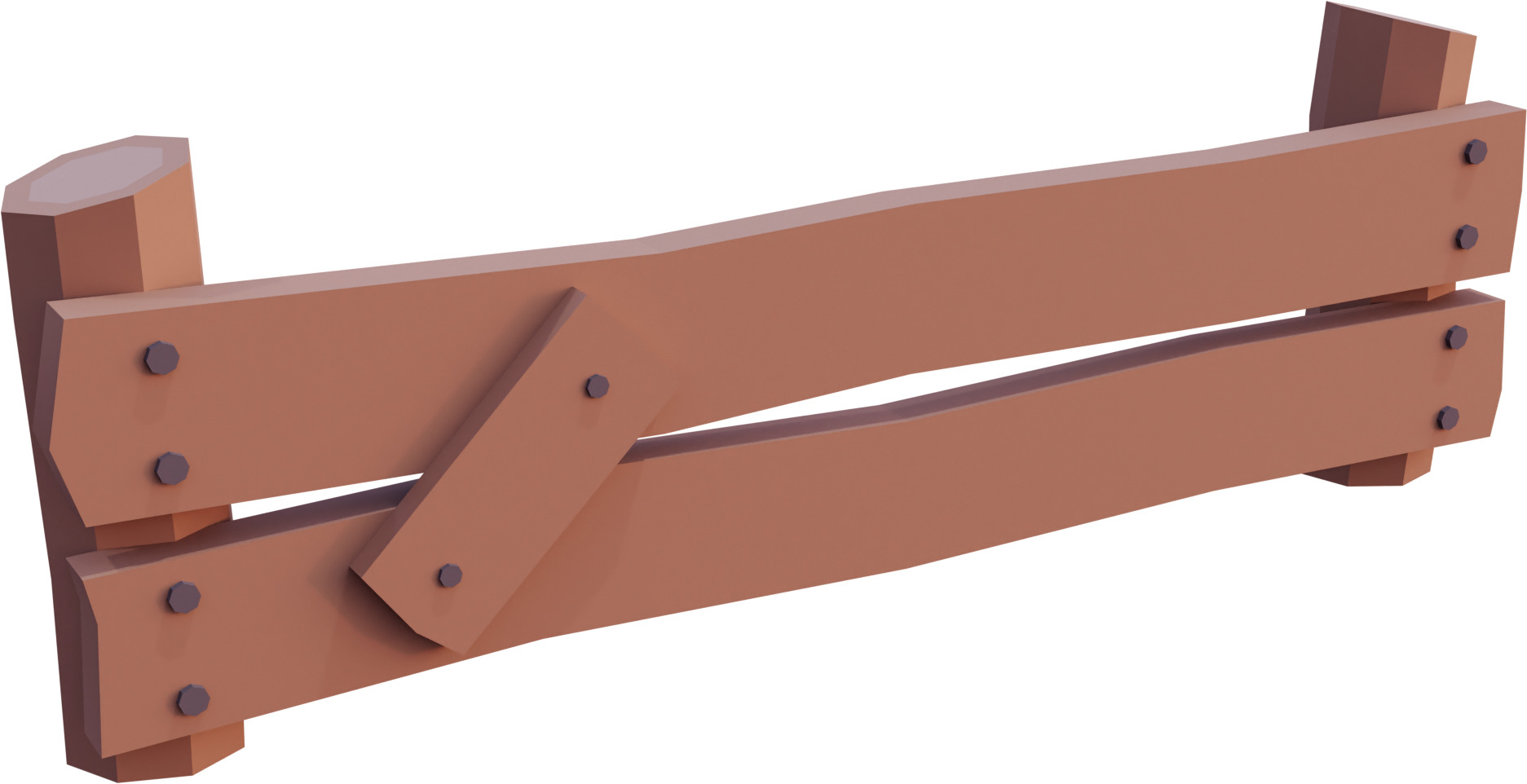 Low Poly Fences 3D model_1