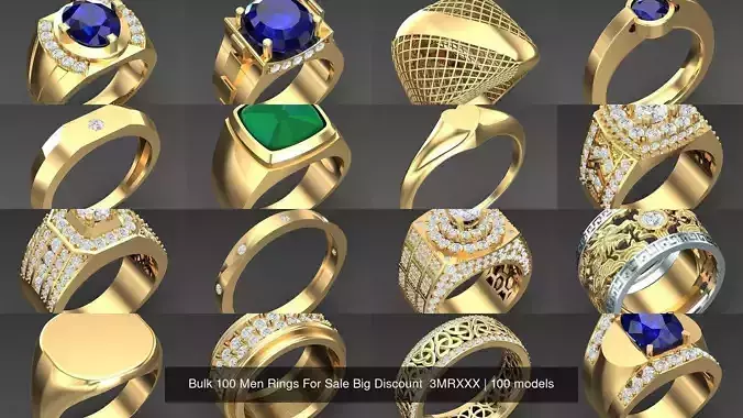 Bulk 100 Men Rings For Sale Big Discount  3MRXXX 3D Model Collection