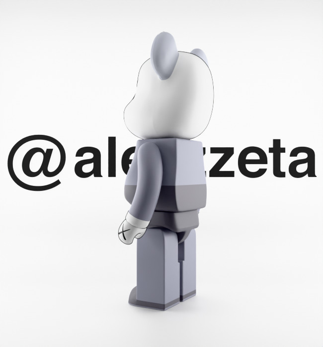 Kaws Companion and BFF BearBrick Textured Low-poly 3D model_7