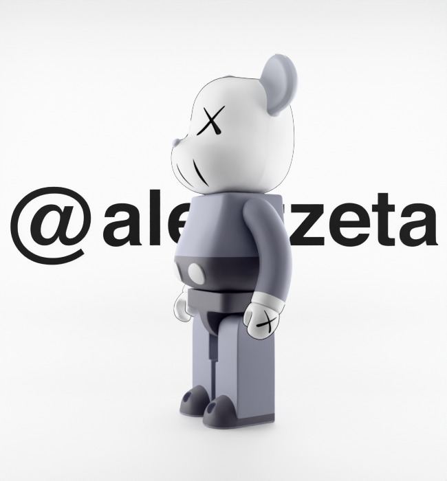 Kaws Companion and BFF BearBrick Textured Low-poly 3D model_4