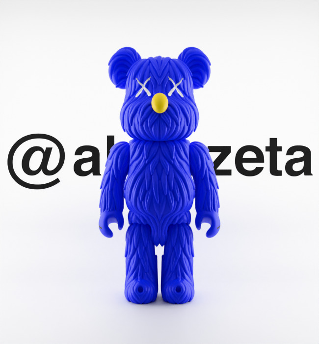 Kaws Companion and BFF BearBrick Textured Low-poly 3D model_19
