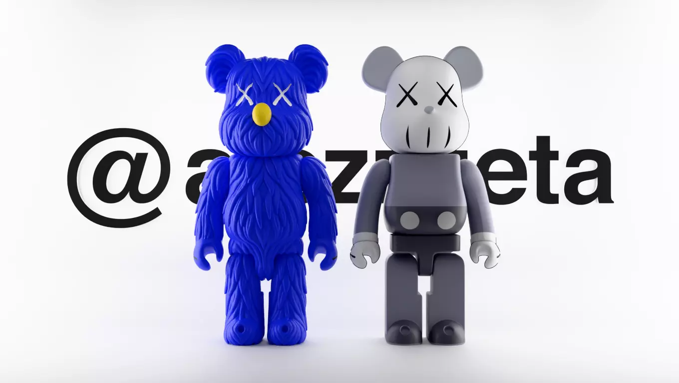 Kaws Companion and BFF BearBrick Textured Low-poly 3D model_0