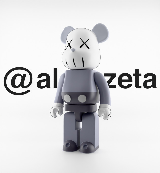 Kaws Companion and BFF BearBrick Textured Low-poly 3D model_2