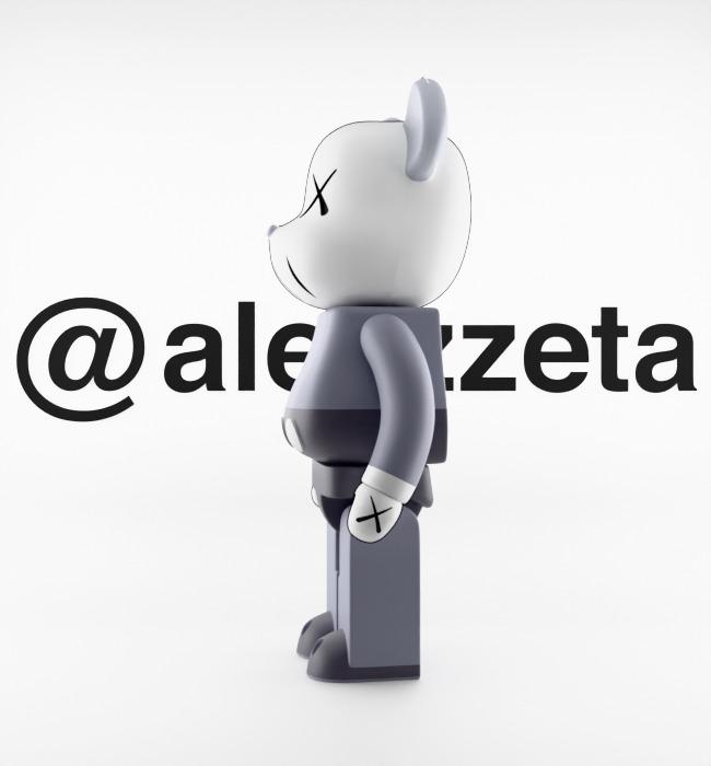 Kaws Companion and BFF BearBrick Textured Low-poly 3D model_5