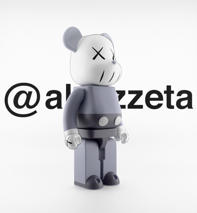 Kaws Companion and BFF BearBrick Textured Low-poly 3D model_17