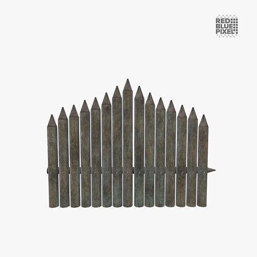 Wooden Wall Low-poly 3D model