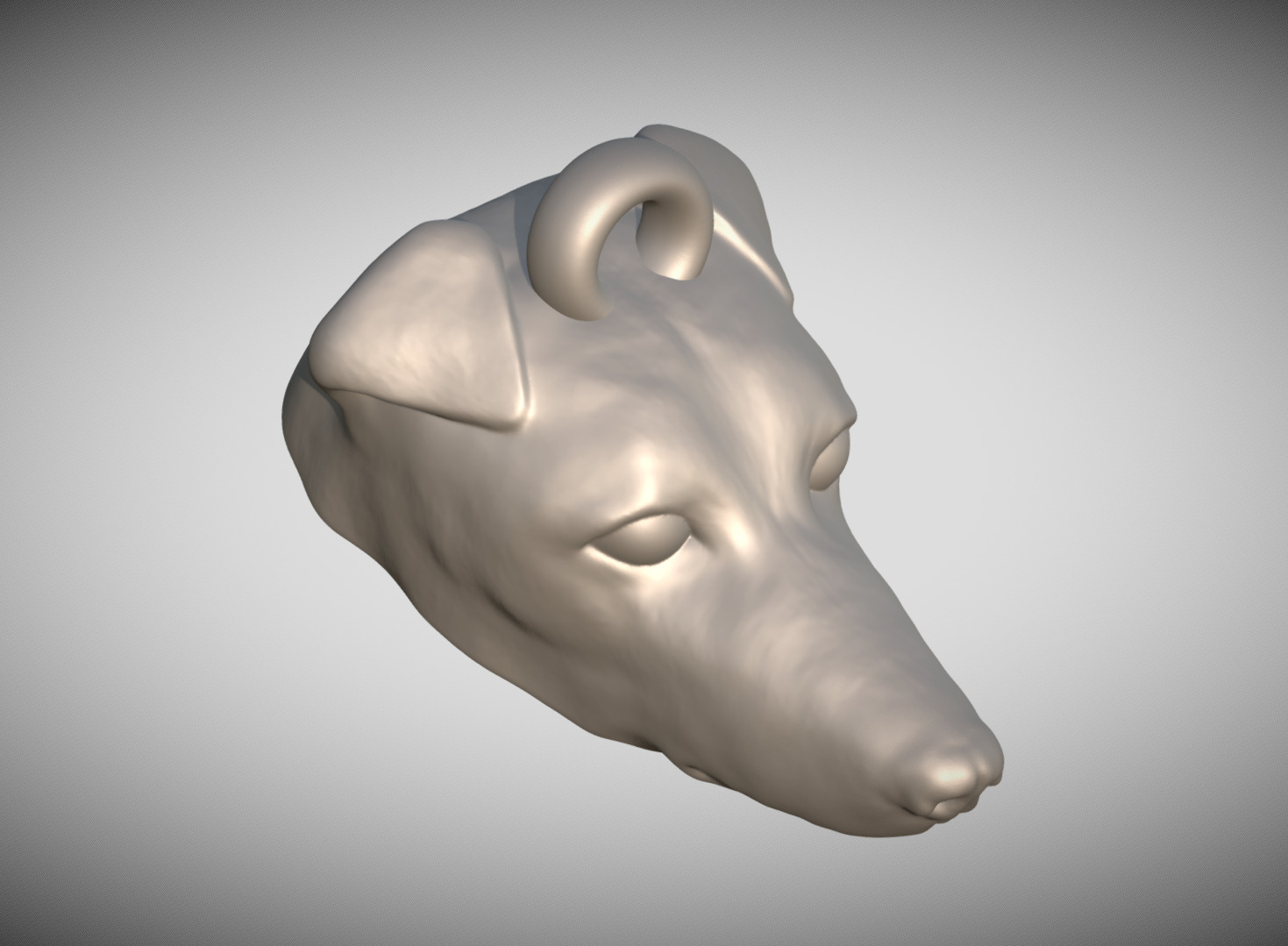 Jack Russell dog head key ring for 3D printing 3D print model_8