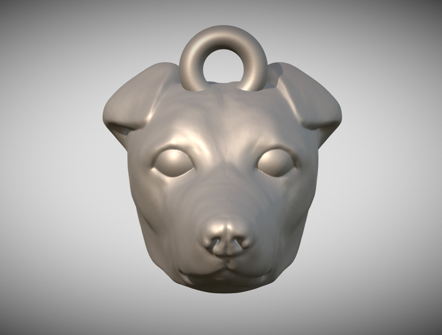 Jack Russell dog head key ring for 3D printing 3D print model_1