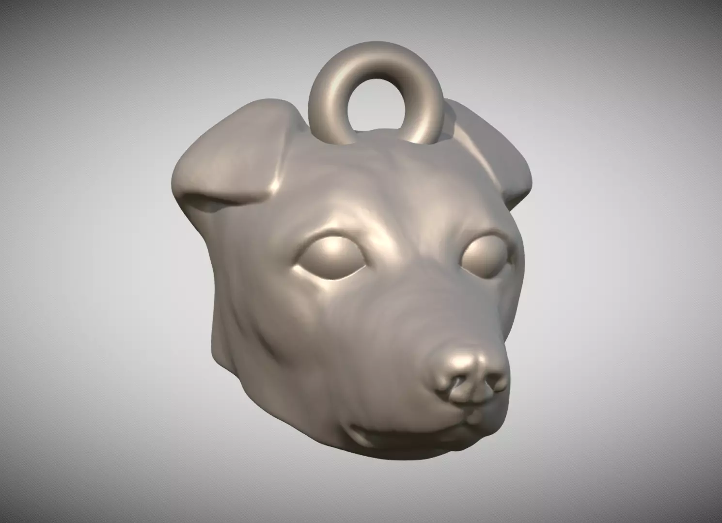 Jack Russell dog head key ring for 3D printing 3D print model_0