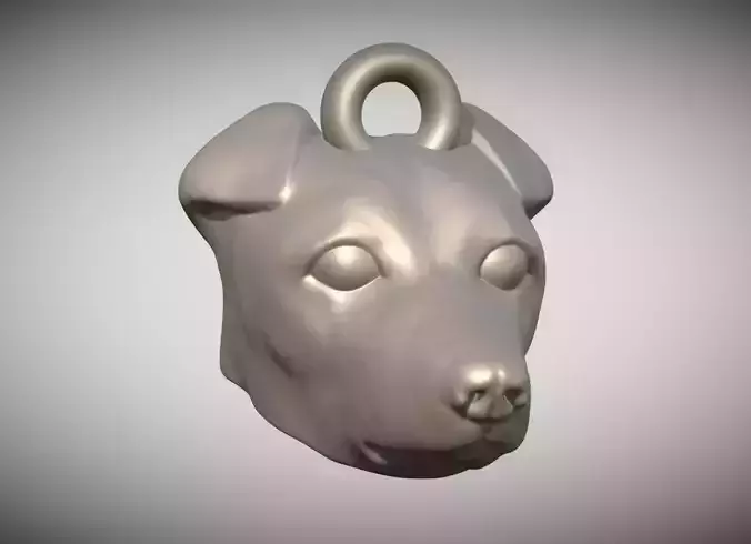 Jack Russell dog head key ring for 3D printing 3D print model