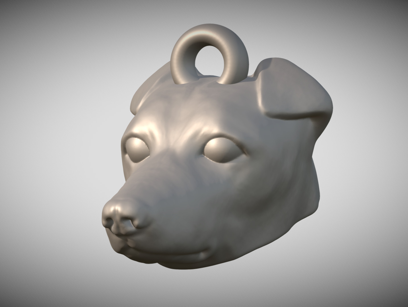 Jack Russell dog head key ring for 3D printing 3D print model_2