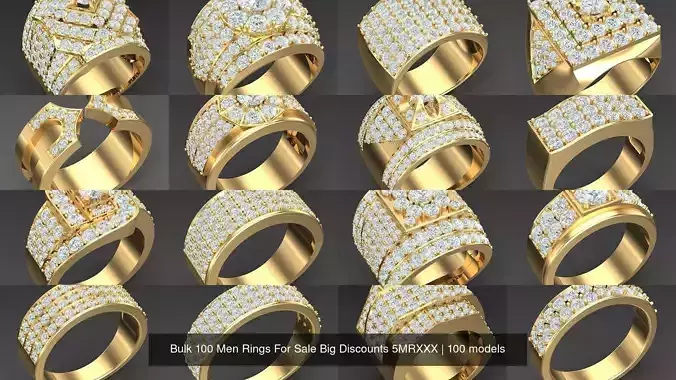 Bulk 100 Men Rings For Sale Big Discounts 5MRXXX 3D Model Collection